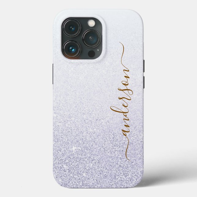 Elegant Glitter monogrammed Name Case-Mate iPhone Case (Back)