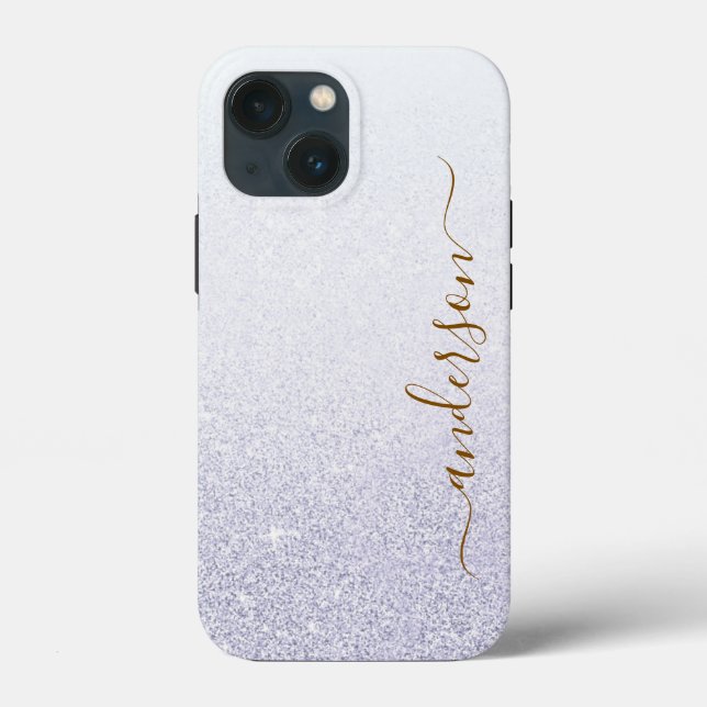 Elegant Glitter monogrammed Name Case-Mate iPhone Case (Back)
