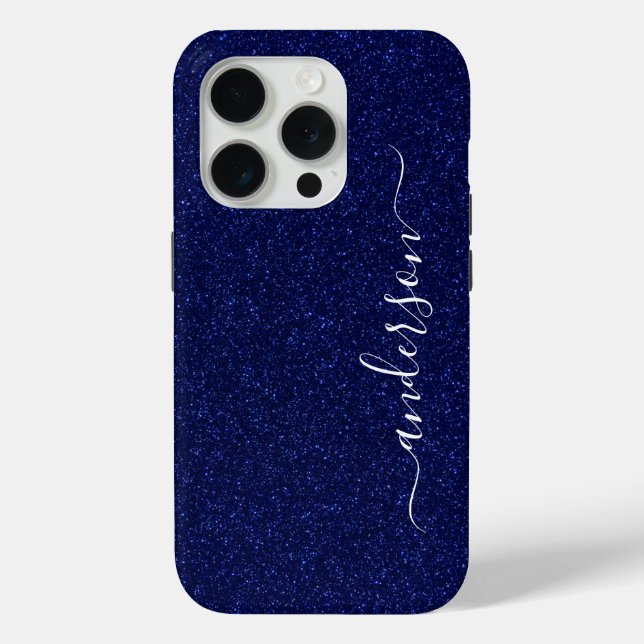 Elegant Glitter monogrammed Name Case-Mate iPhone Case (Back)