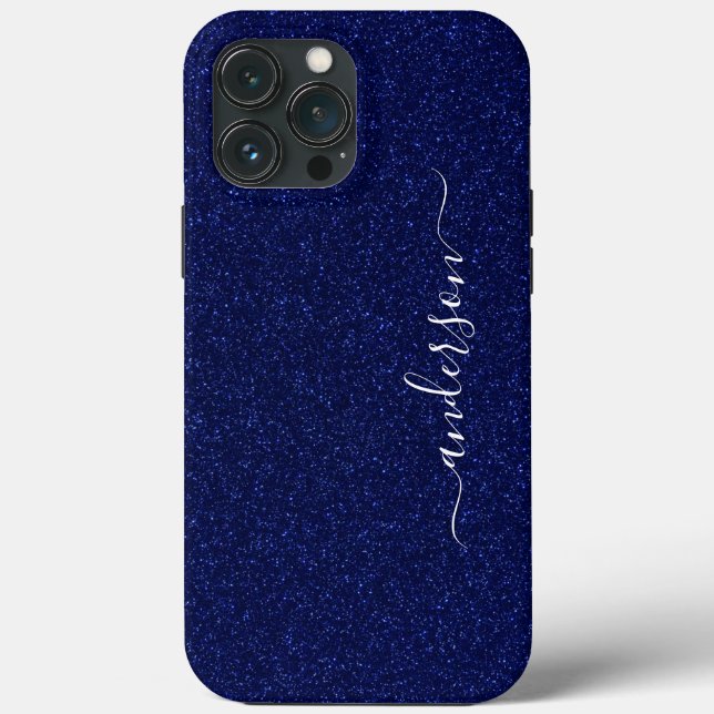 Elegant Glitter monogrammed Name Case-Mate iPhone Case (Back)