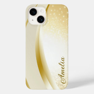 Elegant Glitter monogrammed Name Case-Mate iPhone 14 Case