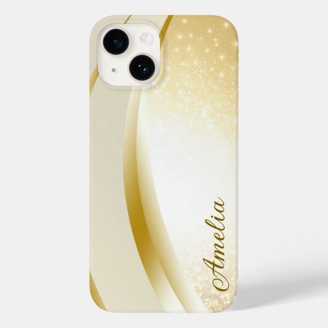 Elegant Glitter monogrammed Name Case-Mate iPhone Case (Back)