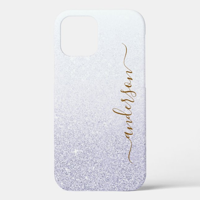 Elegant Glitter monogrammed Name Case-Mate iPhone Case (Back)
