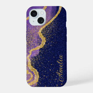 Elegant Glitter monogrammed Name iPhone 15 Case