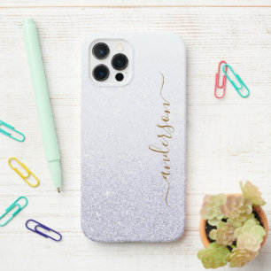 Elegant Glitter monogrammed Name iPhone 12 Pro Case
