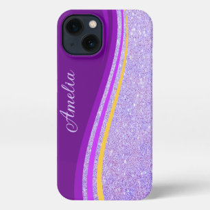 Elegant Glitter monogrammed Name iPhone 13 Case