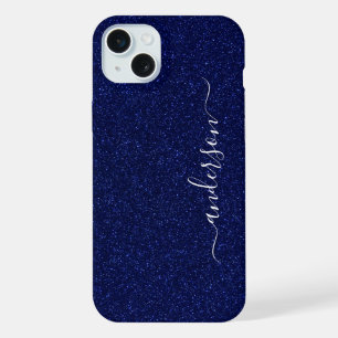 Elegant Glitter monogrammed Name iPhone 15 Plus Case