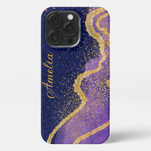 Elegant Glitter monogrammed Name iPhone 13 Pro Case