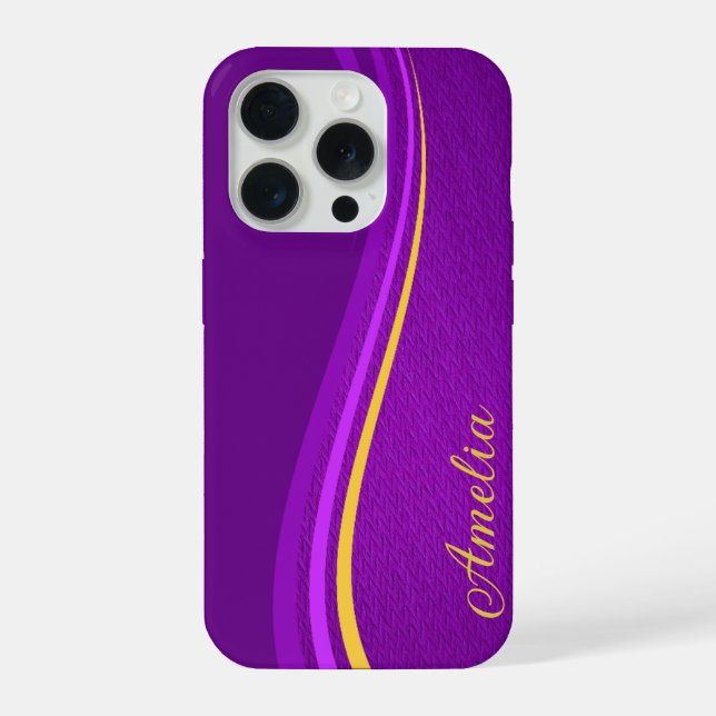 Elegant Glitter monogrammed Name iPhone Case (Back)