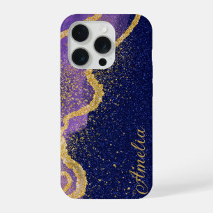Elegant Glitter monogrammed Name iPhone 15 Pro Case