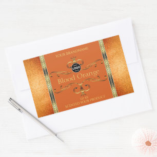 Elegant Glitter Orange Gold Product Label Add Logo