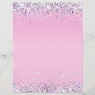 Elegant glitter pink blank letterhead