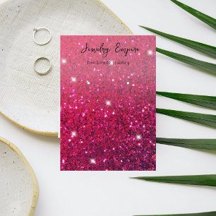Elegant Glitter Pink Earning Holder Business Card