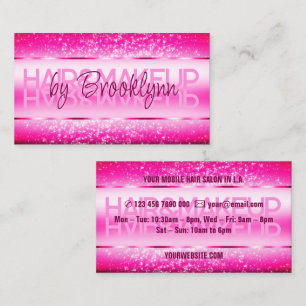 Elegant Glitter Product Labels Bright Girly Pink Business Card