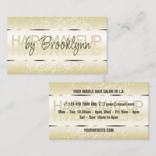Elegant Glitter Product Labels Light Gold Ivory Business Card