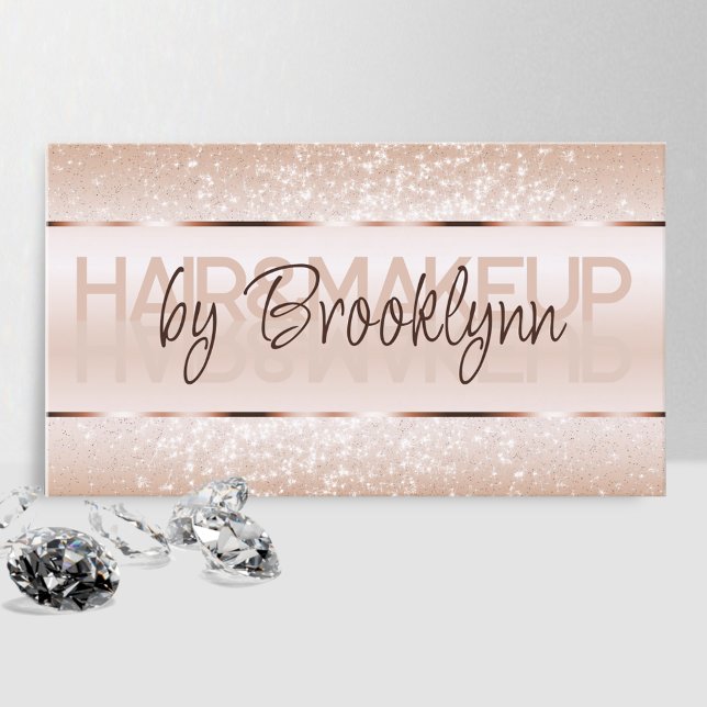 Elegant Glitter Product Labels Light Rose Gold  Business Card (Creator Uploaded)