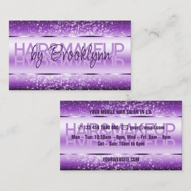 Elegant Glitter Product Labels Purple Lavender  Business Card (Front/Back)