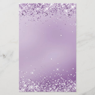 Elegant glitter purple stationery 5.5" x 8.5"