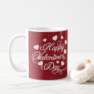 Elegant Glitter Red Happy Valentine's Day Coffee Mug