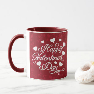 Elegant Glitter Red Happy Valentine's Day Mug