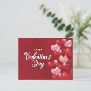 Elegant Glitter Red Hearts Valentine's Day  Postca Postcard