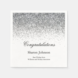 Elegant Glitter Retirement Party Napkin