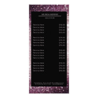 Elegant Glitter Silver Lila Pricelist Poster