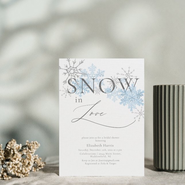 Elegant Glitter Snow in Love Bridal Shower Invitation (Creator Uploaded)