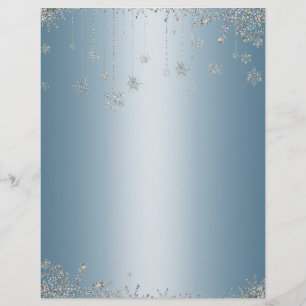 Elegant glitter snowflakes letterhead
