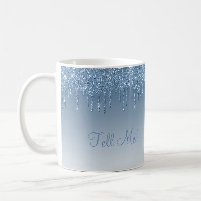 Elegant Glitter Sparkle Chic Modern Script Ombré Coffee Mug (Left)