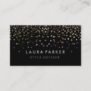 Elegant Glitter Subtle Black Faux Background Business Card