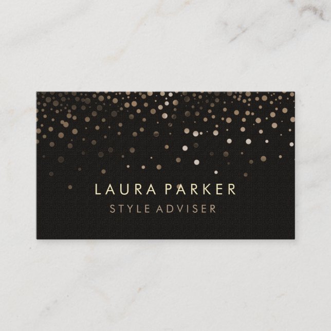 Elegant Glitter Subtle Black Faux Background Business Card (Front)