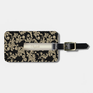 Elegant Glitter Swirls - Personalised Luggage Tag