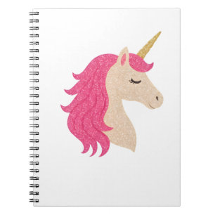Elegant Glitter Unicorn with Sparkle Style Notebook