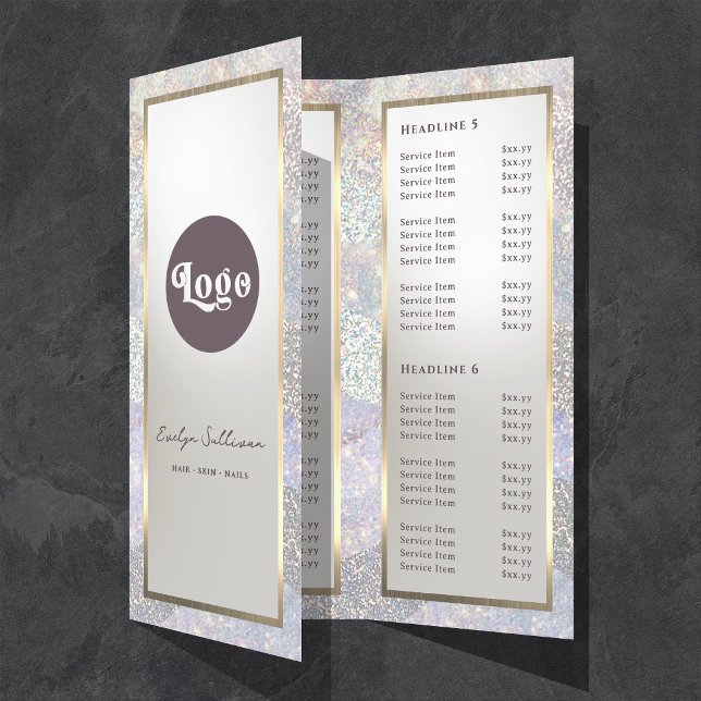 Elegant glitter watercolor waves brochure (Creator Uploaded)
