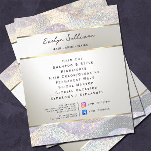 Elegant glitter watercolor waves flyer