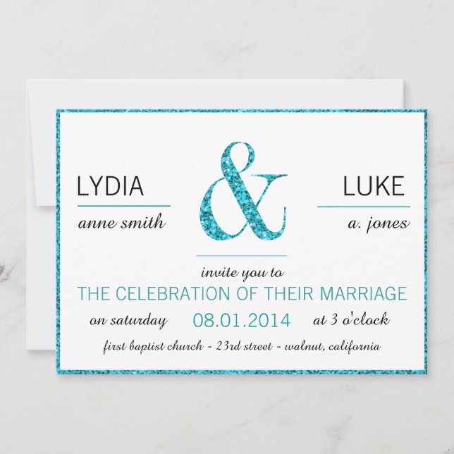 Elegant Glitter Wedding Invitation (Front)