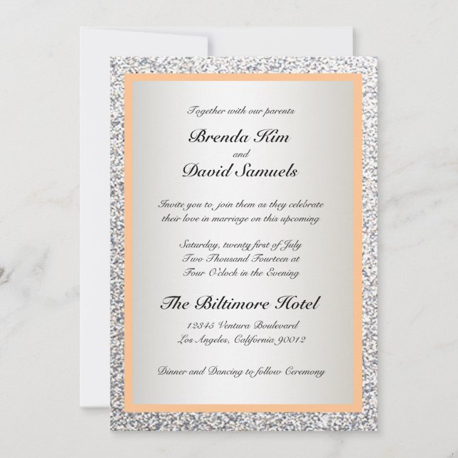 Elegant Glitter Wedding Invitation (Front)