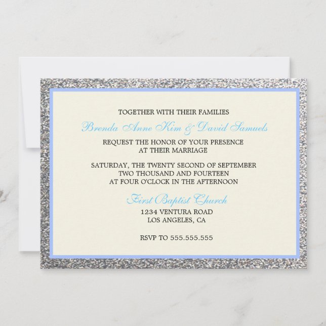 Elegant Glitter Wedding Invitation (Front)