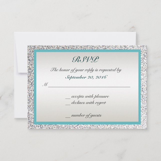 Elegant Glitter Wedding RSVP (Front)
