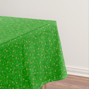 Elegant Glittering Green Confetti with Gold Accent Tablecloth