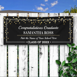 Elegant Glittery Confetti Congratulations Graduate Banner