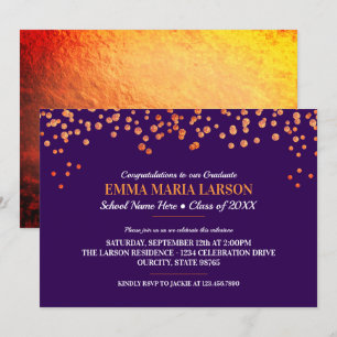 Elegant Glittery Confetti Graduation Party Invitation