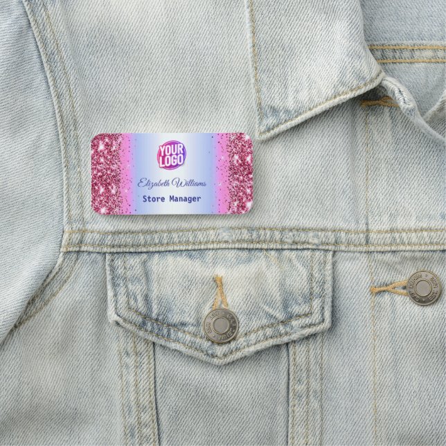  Elegant Glittery Pink  Foil Name Tag (In Situ)