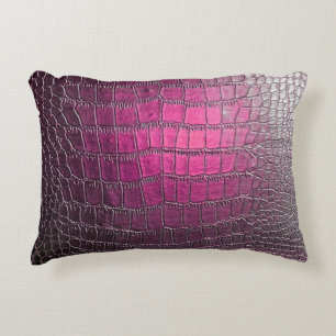 Elegant, glossy, embossed skin leather texture in decorative cushion