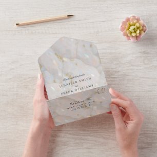 Elegant Glossy Opal Stone Unique All In One Invitation