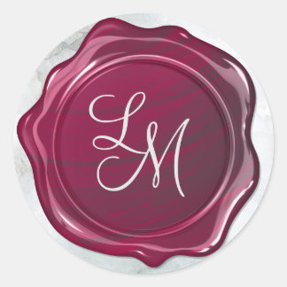 Elegant Glossy Scarlet Wine Wax Seal Monogram
