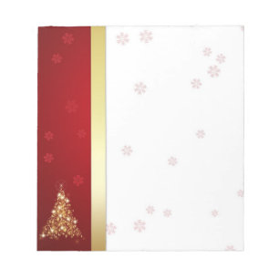 Elegant Glowing Merry Christmas Tree Notepad