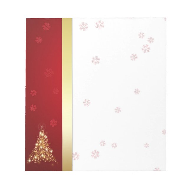Elegant Glowing Merry Christmas Tree Notepad (Front)