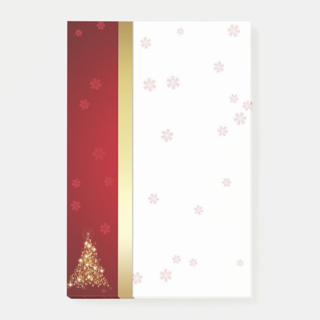 Elegant Glowing Merry Christmas Tree Post-it Notes (Front)